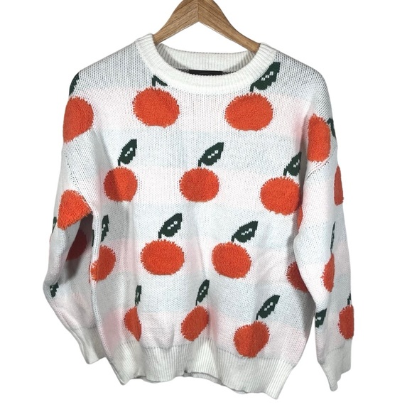 Cider All Over Orange Print Sweater Size Small - Picture 3 of 7